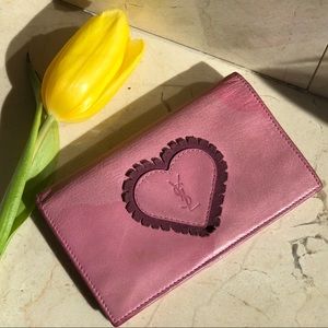 Vintage YSL Heart Pink Wallet
